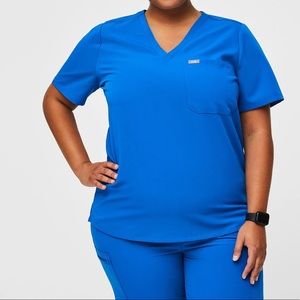 FIGS Catarina One-Pocket Scrub Top Royal Blue XS